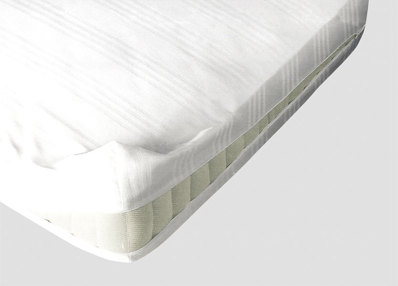 foto del prodotto coprimaterasso bianco protezione letto materasso modello sanfort con zip singolo coprimat zip