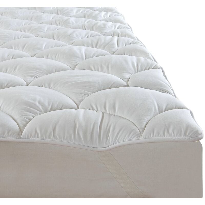 foto del prodotto coprimaterasso trapuntato topper con fascie elastiche disponibile in 3 misure bianco singolo