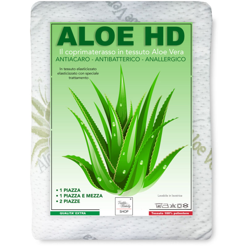 foto del prodotto coprimaterasso traversa aloe vera hd antiacaro e anallergico made in italy 1 piazza e mezza