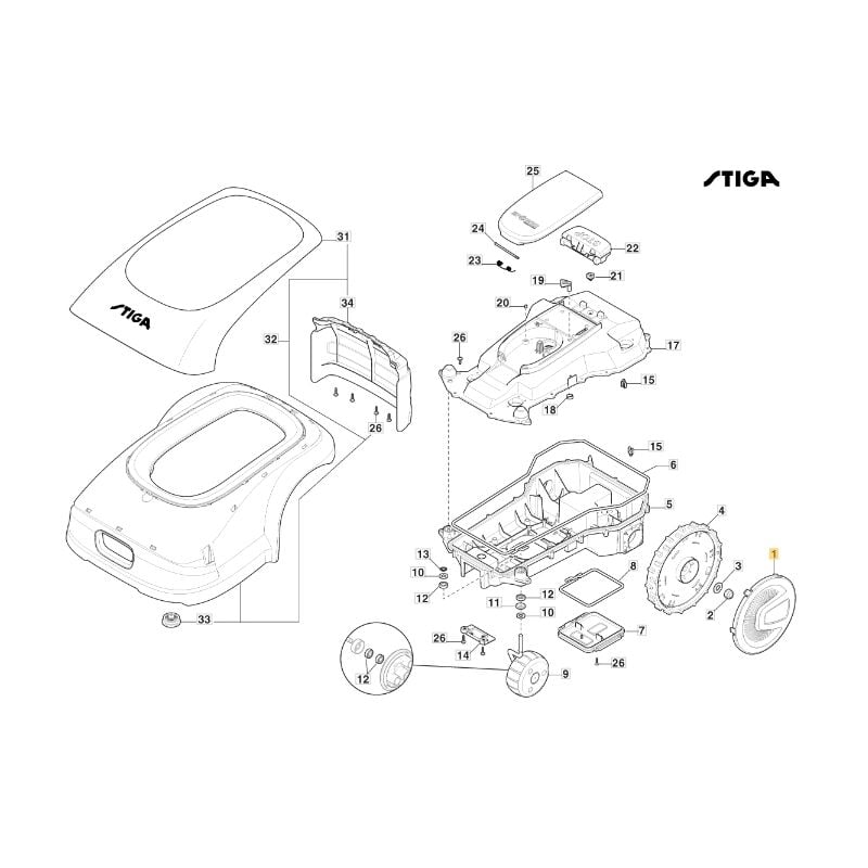 foto del prodotto coprimozzo originale stiga robot rasaerba tagliaerba g300 stig300 322110853 0