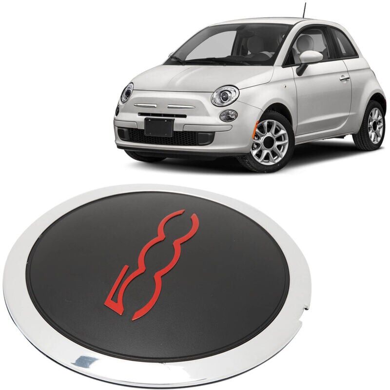 foto del prodotto coprimozzo ruota per fiat 500 compatibile, coprimozzo ruota anti liquidi con finiture cromate, oem 68078419ac