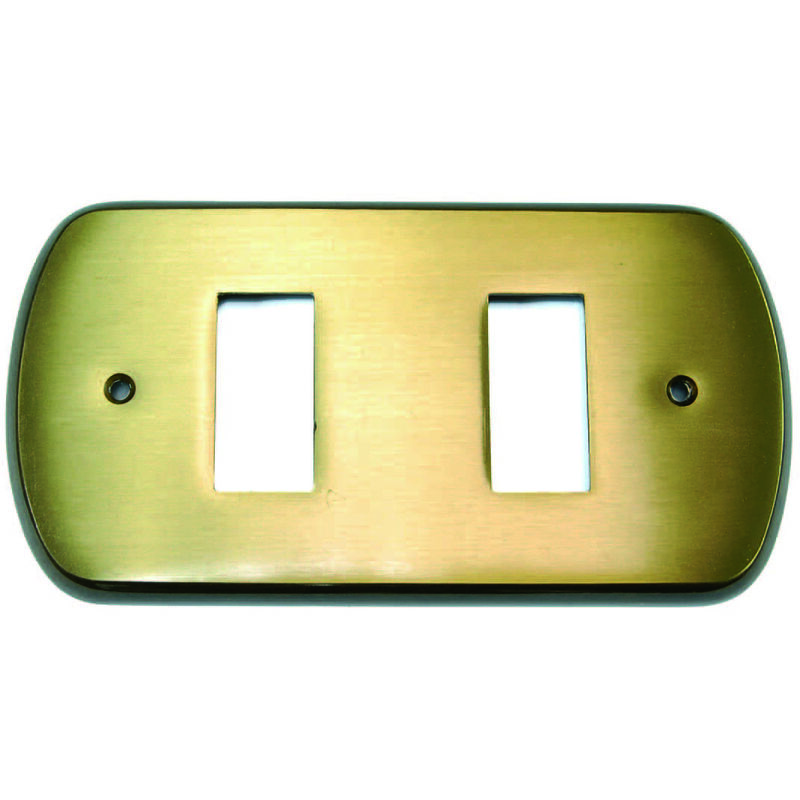 foto del prodotto coprinterruttori cristina 2 posti in ottone bronzato in ottone bronzato