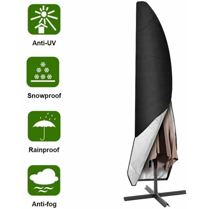 foto del prodotto copriombrello, copriombrello oxford impermeabile da 265 cm, nero