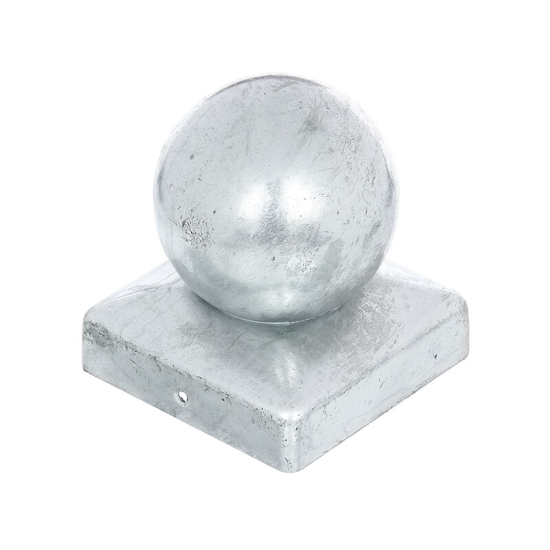 foto del prodotto copripalo con sfera per pali quadri. 90x90mm. zinc