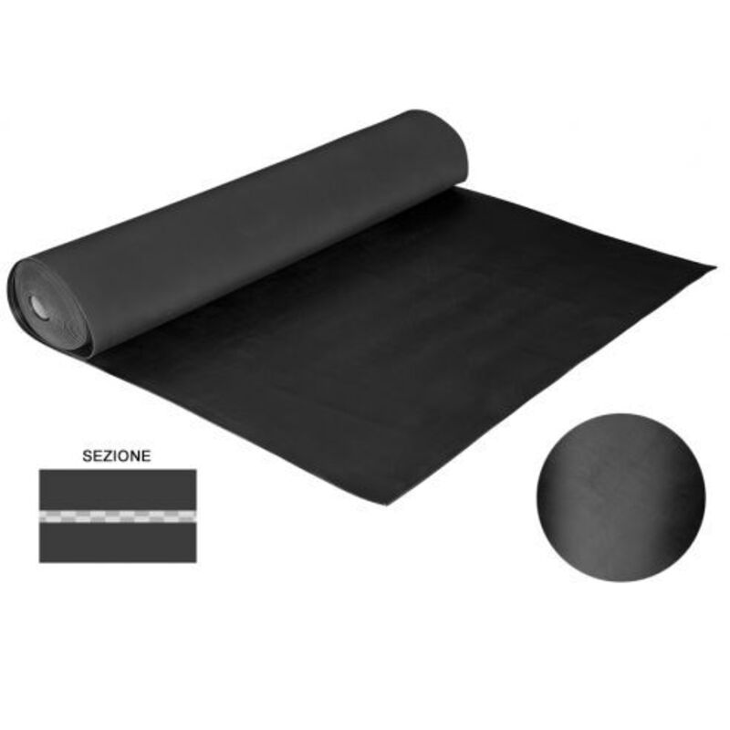 foto del prodotto copripavimento gomma liscio 2mm 15mt 130hcm nero maurer