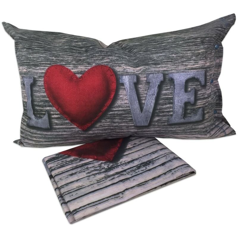 foto del prodotto copripiumino daisy cuore love shabby tirolese cm. 155x200