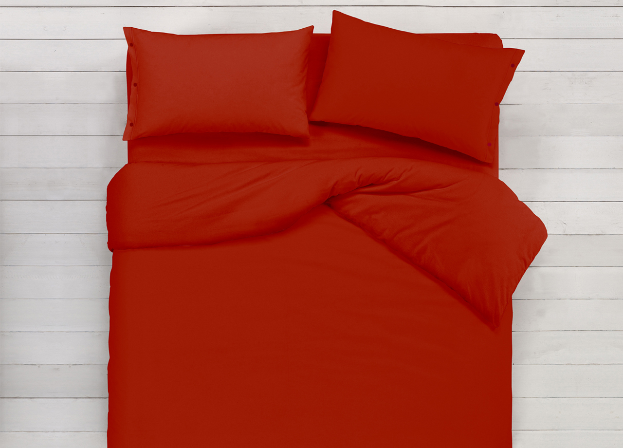 foto del prodotto copripiumino in 100 cotone double face rosso singolo rosso