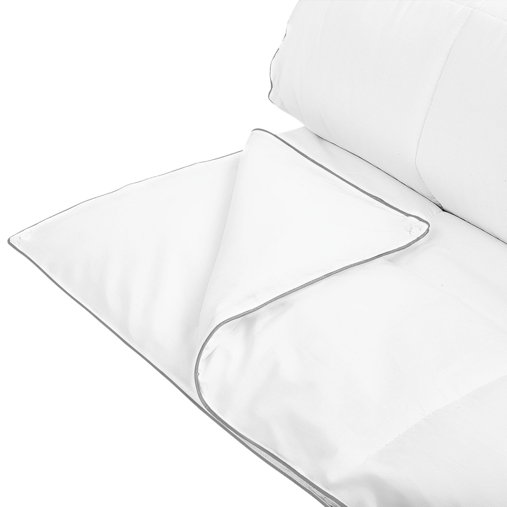 foto del prodotto copripiumino in cotone japara bianco imbottitura in microfibra king size 220 x 240 cm trapuntato per tutte le stagioni lavabile in lavatrice