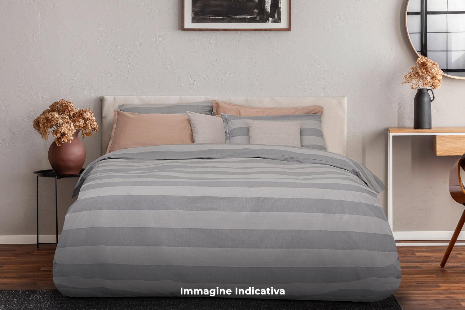 foto del prodotto copripiumino matrimoniale con federe stampato in puro cotone cober trendy ecru