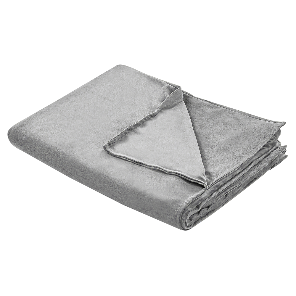 foto del prodotto copripiumino per coperta ponderata grigio tessuto poliestere 135 x 200 cm motivo solido design moderno tessile camera da letto