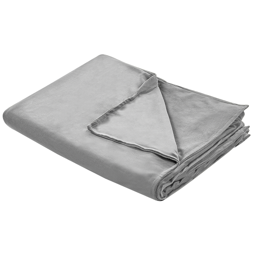 foto del prodotto copripiumino per coperta ponderata grigio tessuto poliestere 150 x 200 cm motivo solido design moderno tessile camera da letto
