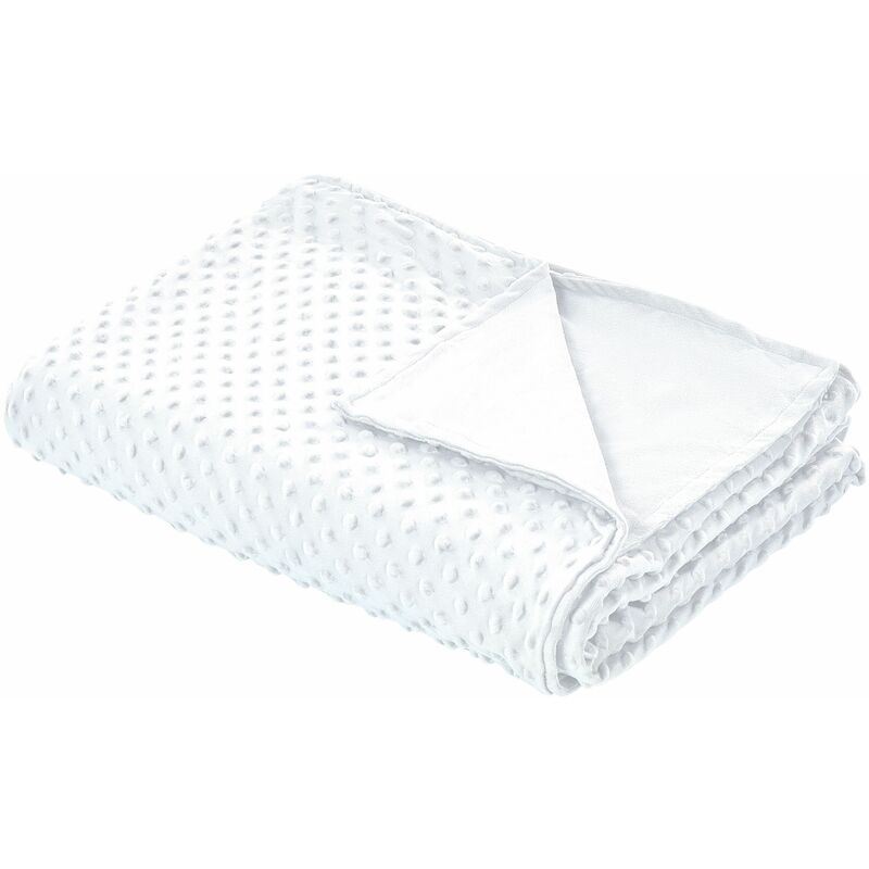 foto del prodotto copripiumino per coperta ponderata moderna in tessuto di poliestere 120 x 180 cm con motivo a puntini bianca callisto
