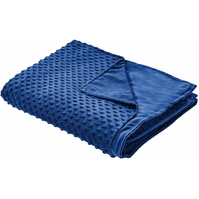 foto del prodotto copripiumino per coperta ponderata moderna in tessuto di poliestere 135 x 200 cm con motivo a puntini blu marino callisto