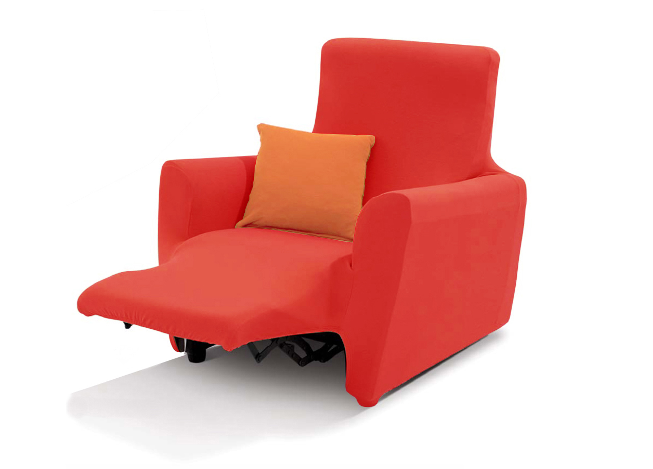 foto del prodotto copripoltrona reclinabile easy long sofa cover in tinta unita poltrona rosso cardinale 130