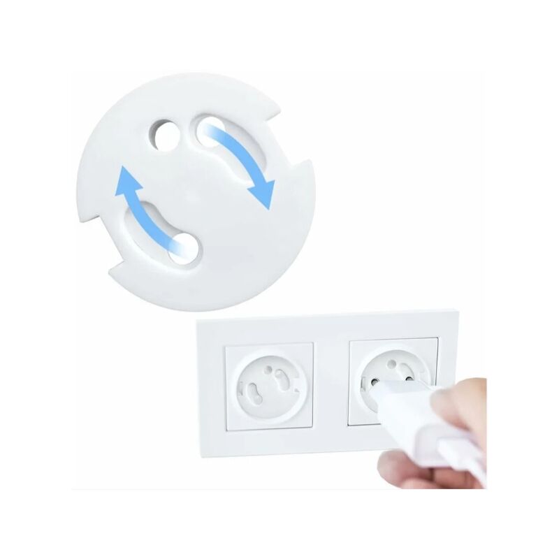 foto del prodotto copriprese per bambini protezione prese per bambini copriprese elettriche sicurezza bambini meccanismo rotante, 10 pezzi