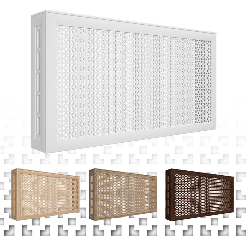 foto del prodotto copriradiatore damasco griglia di ventilazione moderna, hdf mdf legno 90 120 150cm collezione stella quercia vintage, pannello frontale 90x60cm