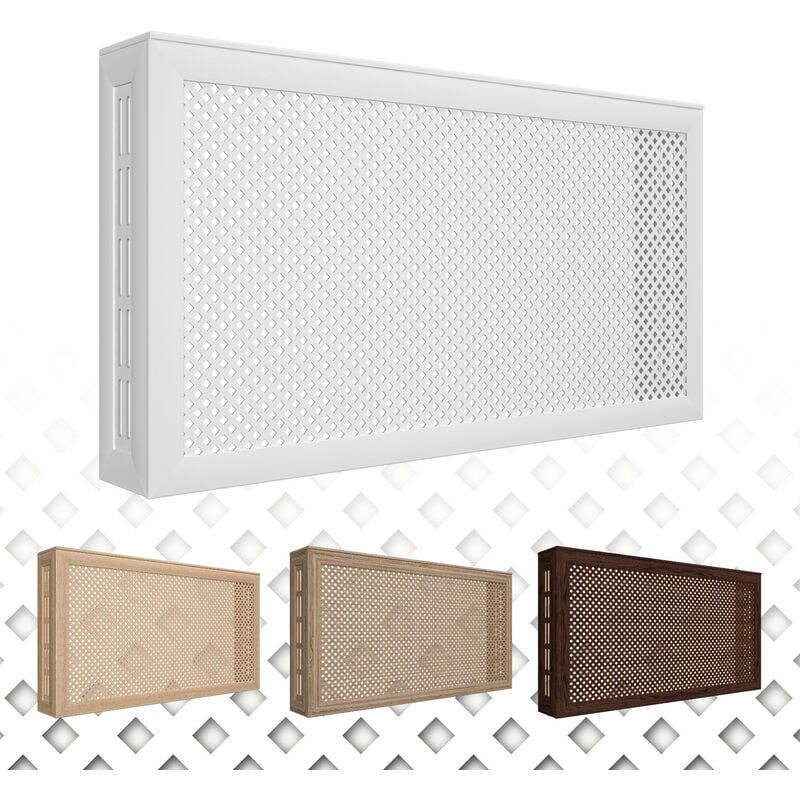 foto del prodotto copriradiatore gloria griglia di ventilazione moderna, hdf mdf legno 90 120 150cm collezione stella quercia vintage, pannello frontale 90x60cm