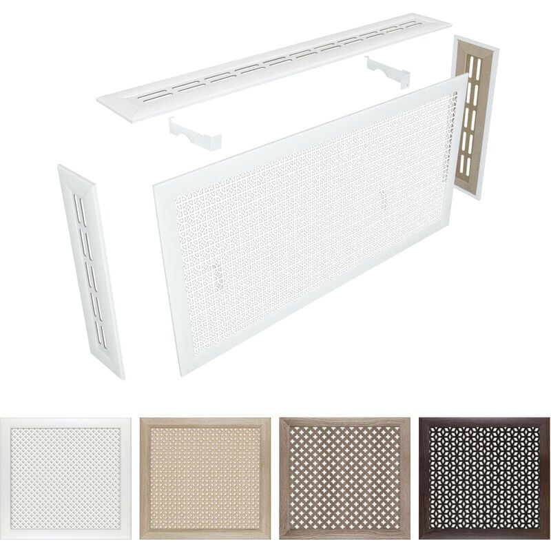immagine 0 del prodotto copriradiatore in hdf e mdf varie dimensioni 90 120 150 cm copertura per riscaldamento bianco, pannello superiore 90x17cm hexim