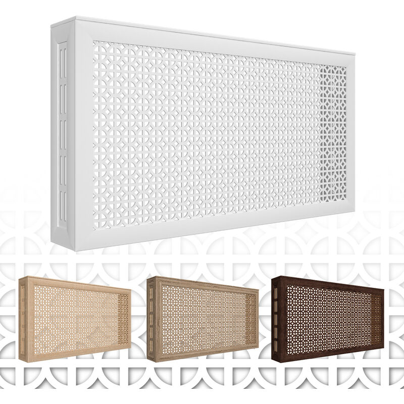 foto del prodotto copriradiatore susanna griglia di ventilazione stile country, hdf mdf 90 120cm collezione stella quercia vintage, pannello frontale 90x60cm