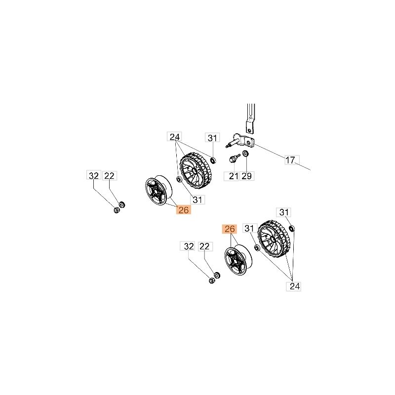 foto del prodotto copriruota originale oleomac rasaerba g 44 pb g 44 tk g 48 pbq g48 pk