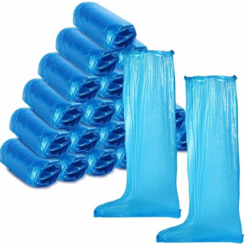 foto del prodotto copriscarpe usa e getta copriscarpe lunghi impermeabili in plastica sopra il ginocchio 20 paia