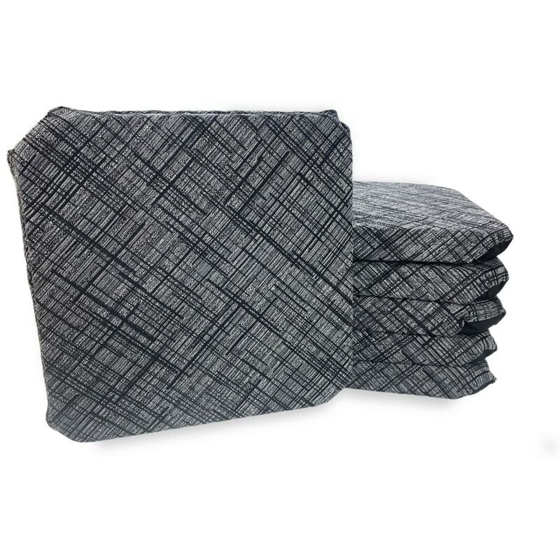foto del prodotto coprisedia con ali tinta unita in tessuto jacquard modern nero