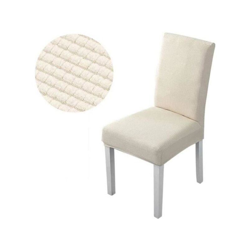 foto del prodotto coprisedia elasticizzato 4 pezzi coprisedia spesso beige adatto a una variet di scenari casa hotel ristorante ufficio
