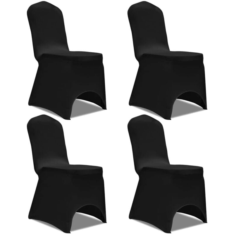 foto del prodotto coprisedia elasticizzato per cerimonia nuziale, decorazione per feste, 4 pezzi, nero sollbry