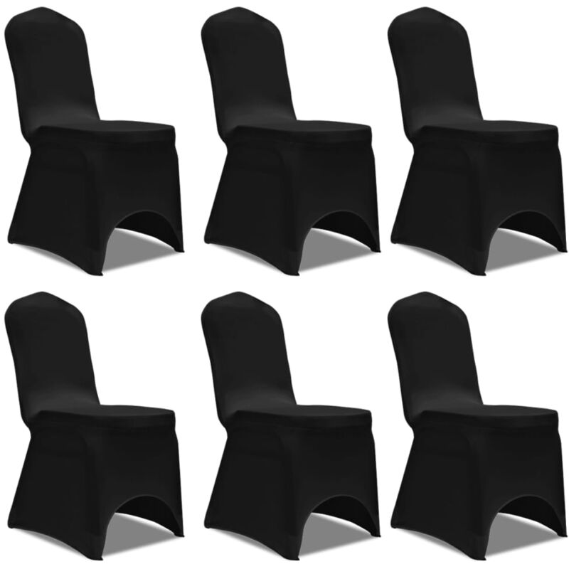foto del prodotto coprisedia in tessuto elasticizzato nero set 6 pz vidaxl