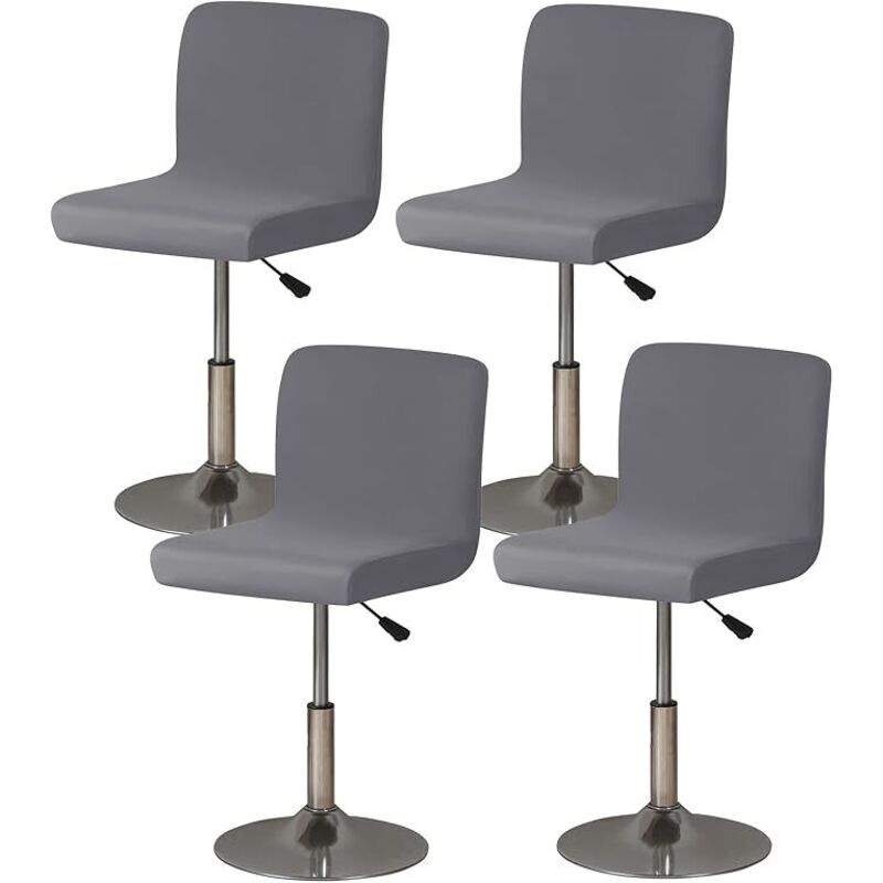 foto del prodotto coprisedie con schienale 4 pezzi copri sedia 4pcs sgabello bar copertura colore grigio copertura sedia sala da pranzo universale rimovibile lavabile