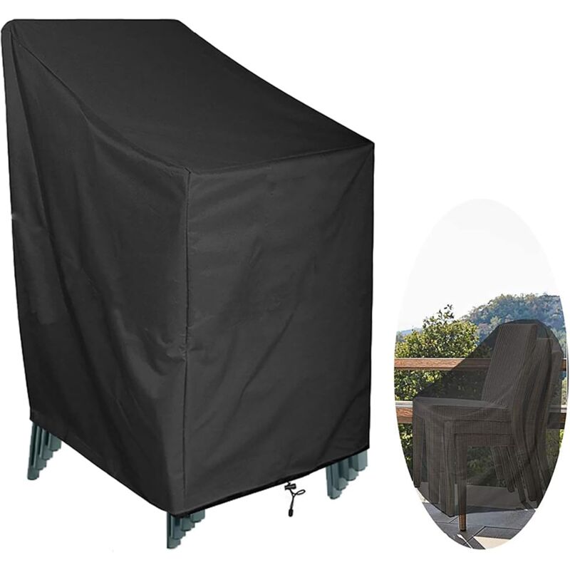 foto del prodotto coprisedie impermeabili per esterni, coprimobili da giardino, tessuto oxford 420d resistente, antistrappo, antivento e resistente ai raggi uv, 120 x