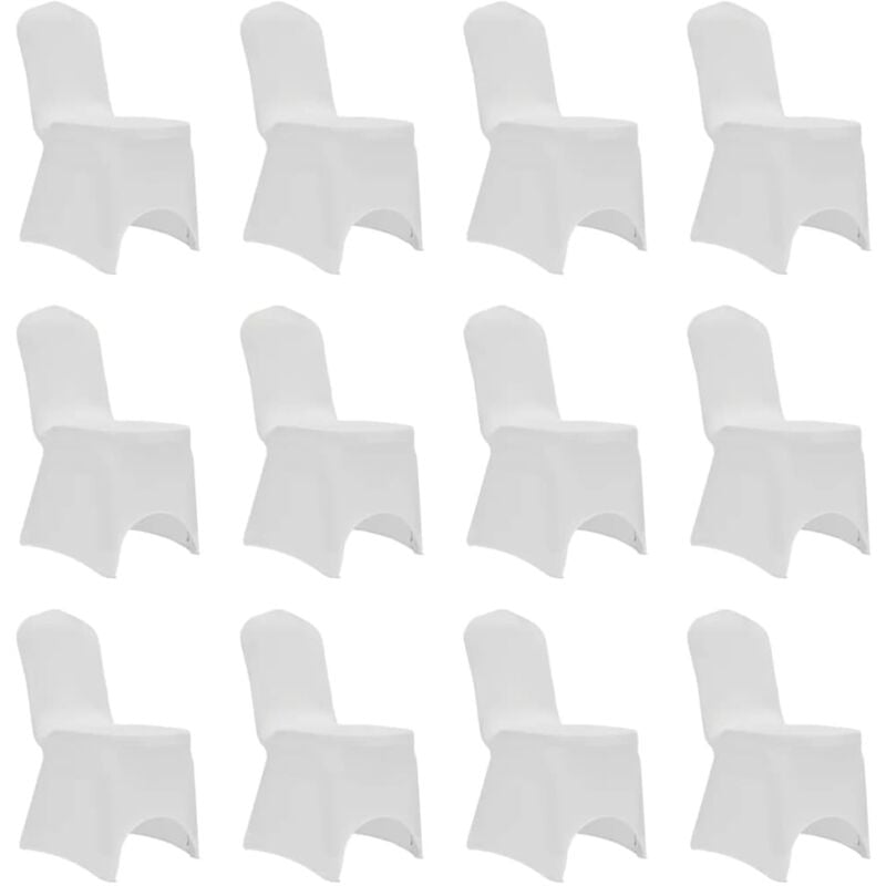 foto del prodotto coprisedie in tessuto elasticizzato set 12 pz lavabili vari colori colore bianco
