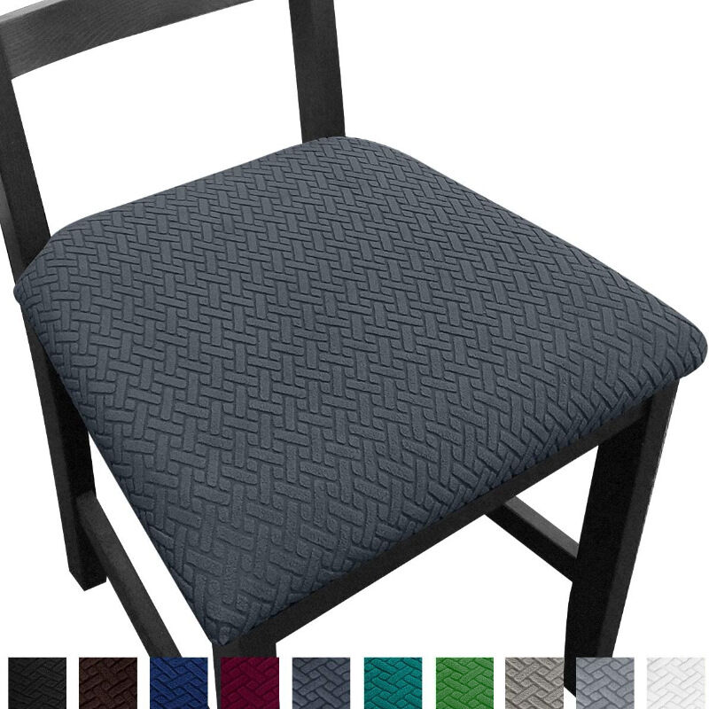 foto del prodotto coprisedie per sala da pranzo, coprisedie per cucina grigio scuro, 4 pezzi sollbry