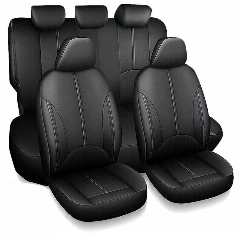 foto del prodotto coprisedile per auto in pelle pu per camion suv, set completo, cuscino per sedile anteriore e posteriore, protezione 9 pezzi set sollbry