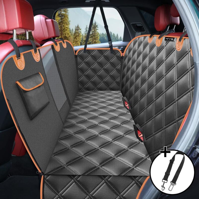 foto del prodotto coprisedile per auto per cani per sedile posteriore, antiscivolo, impermeabile, materiale di qualit superiore con finestra di visualizzazione,
