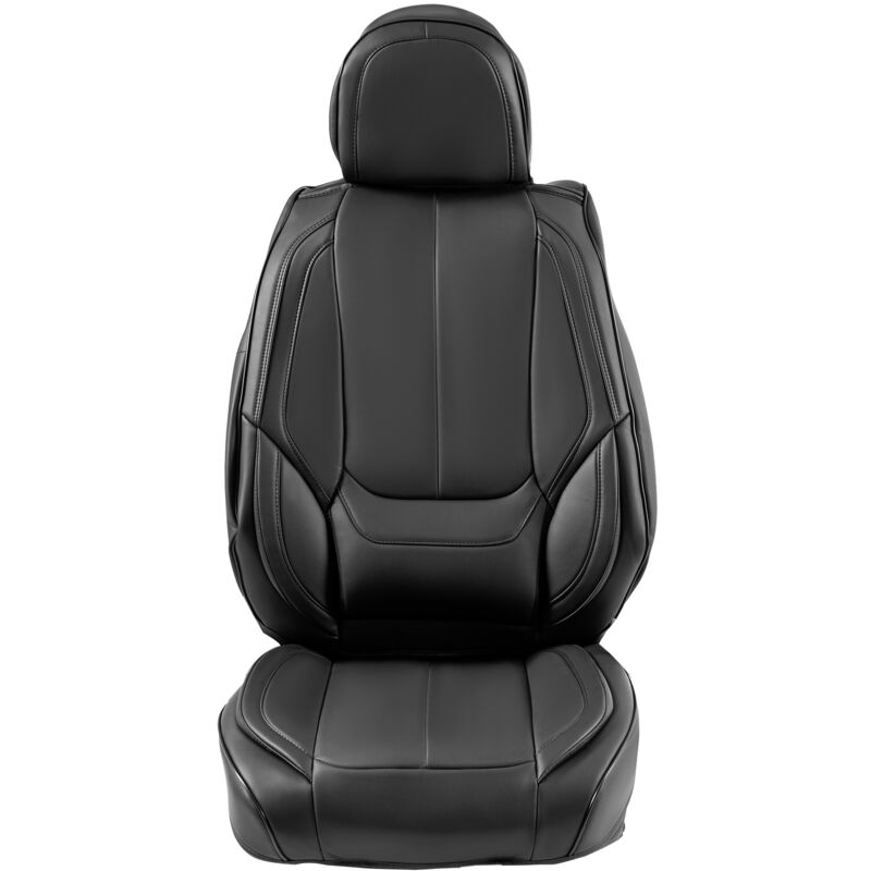 foto del prodotto coprisedili auto universali set completo sedili 13 pezzi sedile anteriore posteriore, coprisedile in ecopelle, disegno completamente chiuso,