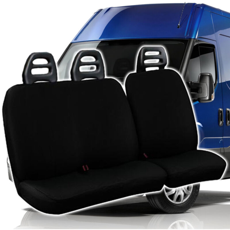 foto del prodotto coprisedili per furgone 3 posti iveco daily universali in cotone colore nero trade shop traesio