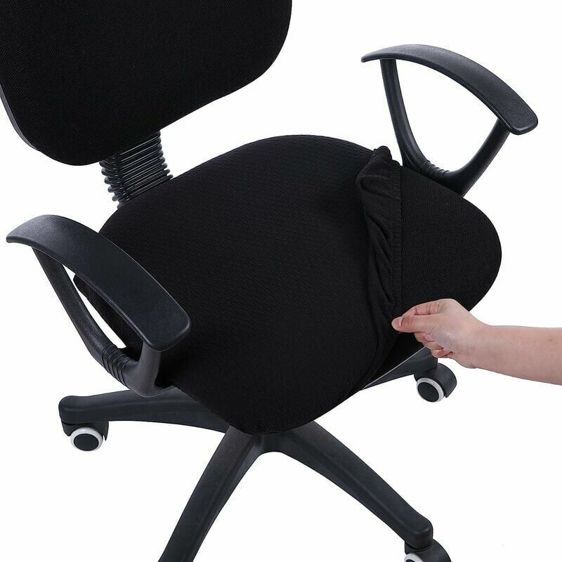 foto del prodotto coprisedili per sedie da ufficio e computer in jacquard elasticizzato, protezioni per cuscini per sedie da scrivania antipolvere rimovibili e