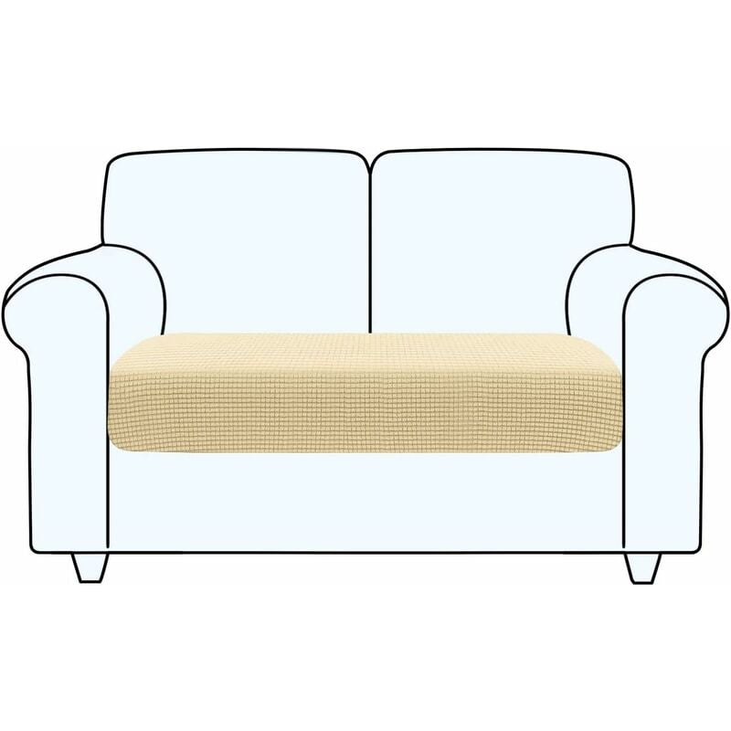 foto del prodotto copriseduta divano elasticizzato alta qualit protezione del cuscino sedile del divano lavabile 2 posti, beige 