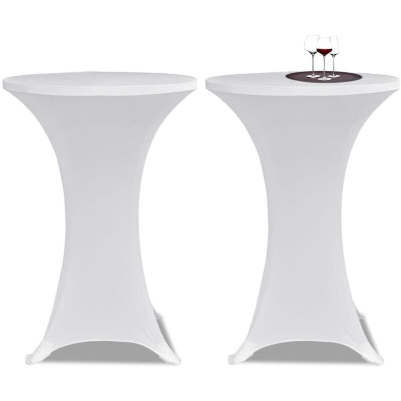 foto del prodotto copritavolo 60 cm bianco tessuto elasticizzato 2 pezzi