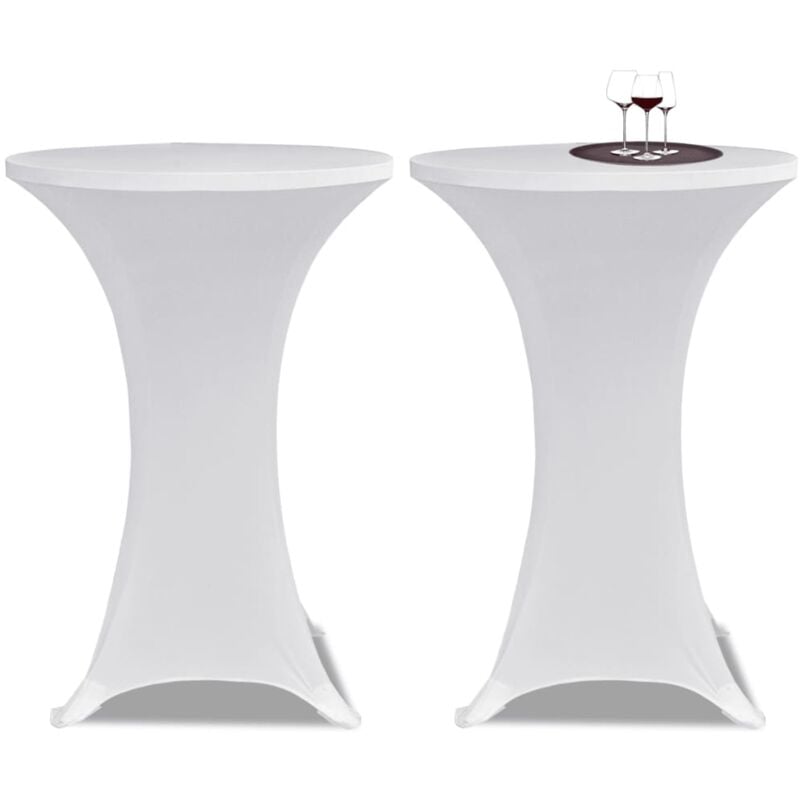 foto del prodotto copritavolo 70 cm bianco tessuto elasticizzato 2 pezzi