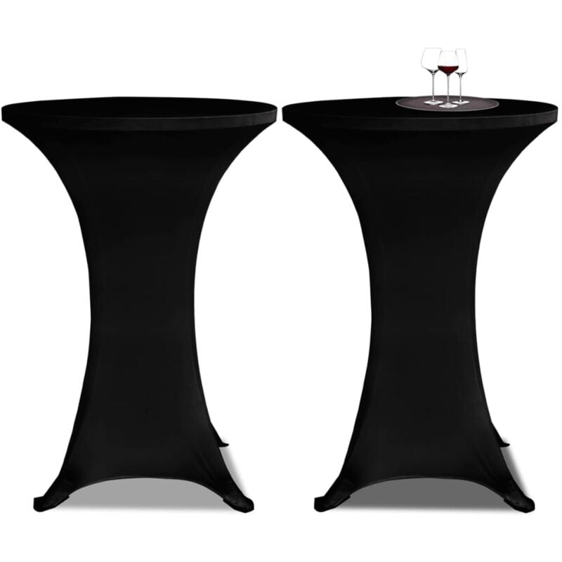 foto del prodotto copritavolo 70 cm nero tessuto elasticizzato 2 pezzi