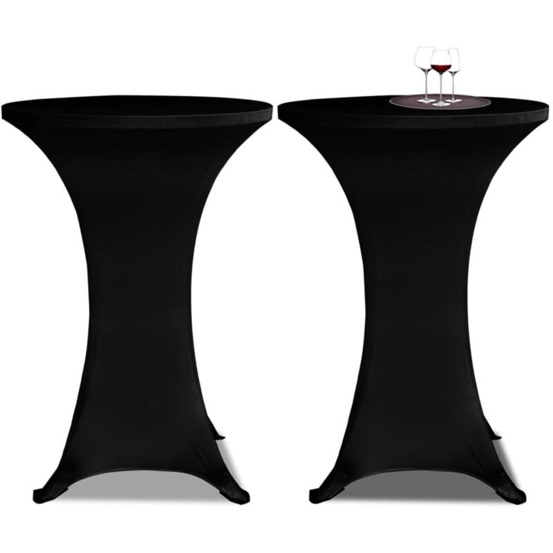 foto del prodotto copritavolo 80 cm in tessuto elasticizzato 2 pezzi lavabile vari colori colore nero