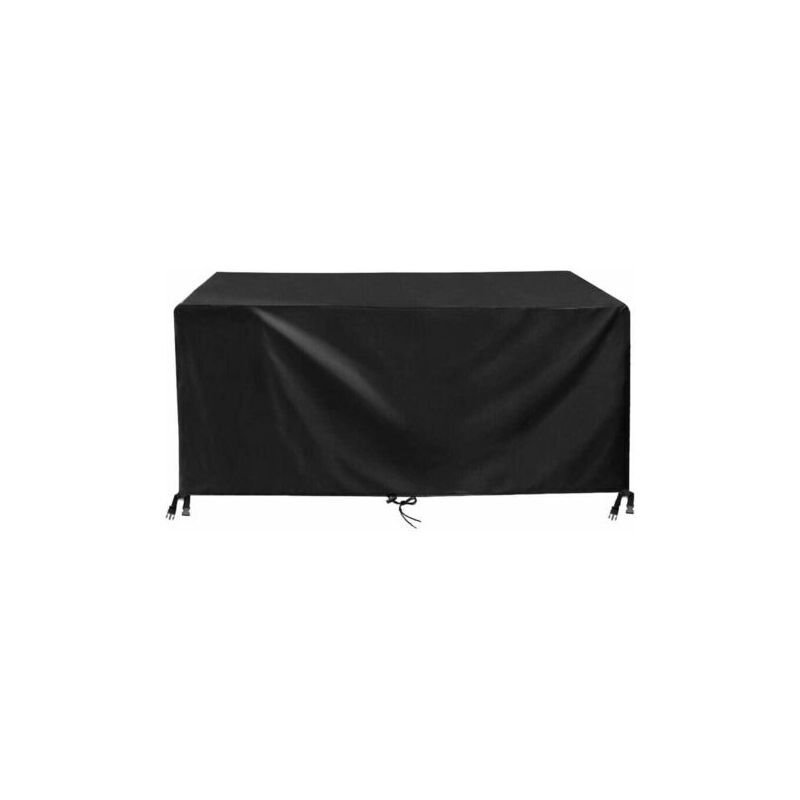 foto del prodotto copritavolo da giardino 150x90x75cm nero tessuto oxford 420d impermeabile resistente ai raggi uv copritavolo da giardino coperture protettive per