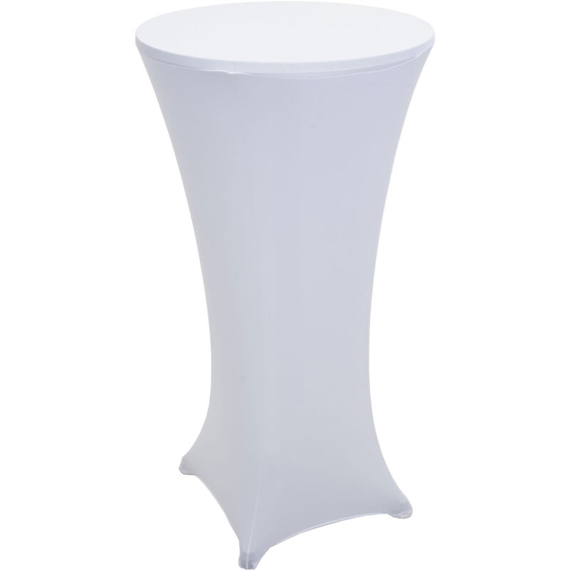 foto del prodotto copritavolo elasticizzato per tavolino bistro hhg 097 60cm tessuto bianco