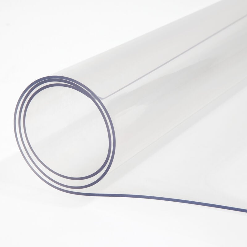 foto del prodotto copritavolo in plastica 40 x 72 pollici, proteggi tavolo trasparente spessore 1,5 mm, tappetino rettangolare trasparente, impermeabile e facile da