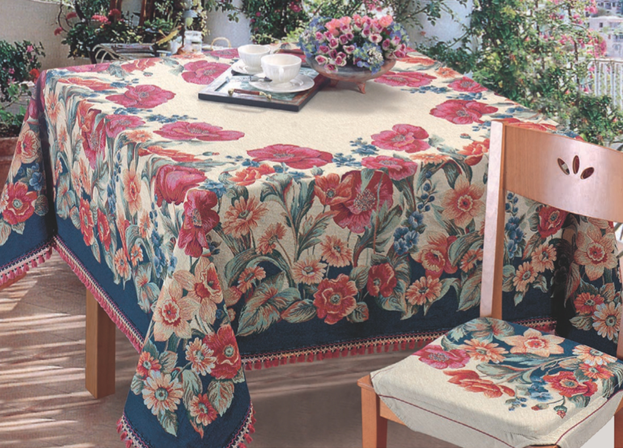 foto del prodotto copritavolo jacquard disegno garden by suardi 150x180 garden