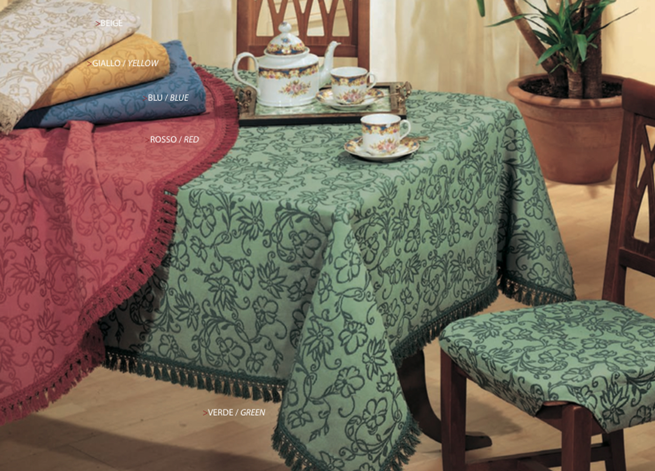 foto del prodotto copritavolo jacquard disegno primavera by suardi 150x210 blu