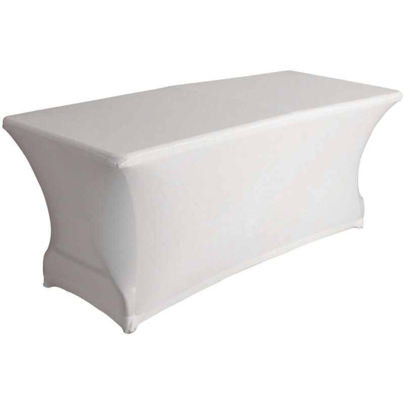 foto del prodotto copritavolo rettangolare elasticizzato bianco