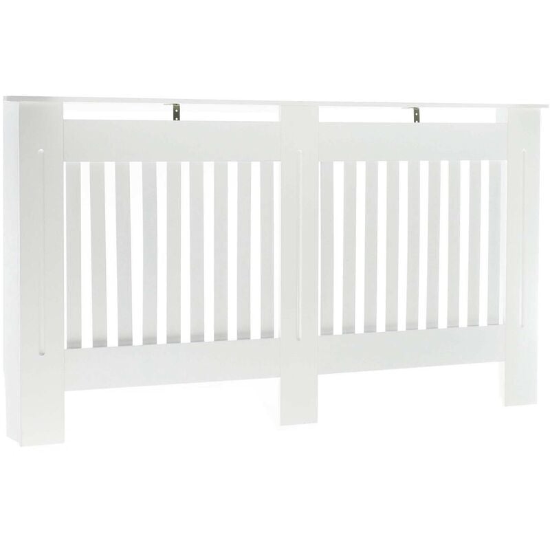 foto del prodotto copritermosifone in mdf bianco 172x19x82cm copricalorifero a doghe toboli